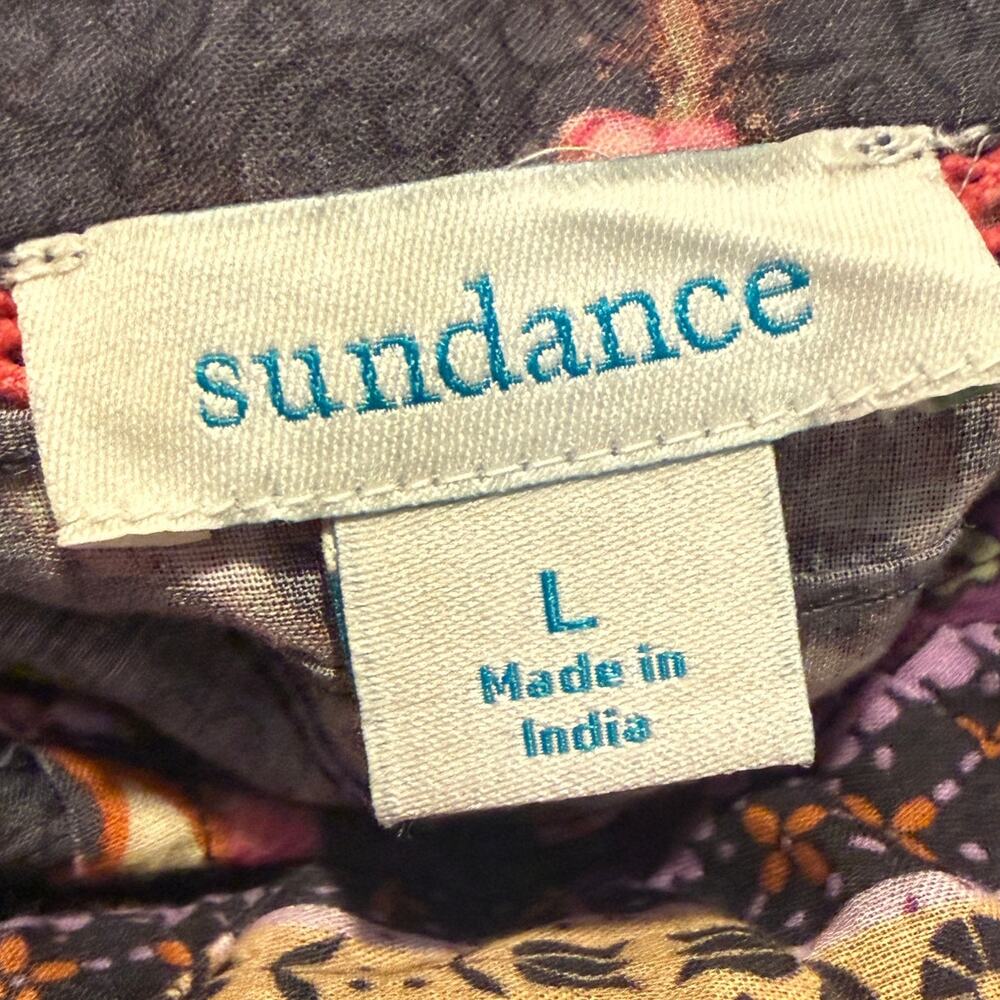 Sundance Marcleine Floral Top Coquette Ruffle Pintuck Boho Cottagecore Large - Picture 6 of 9